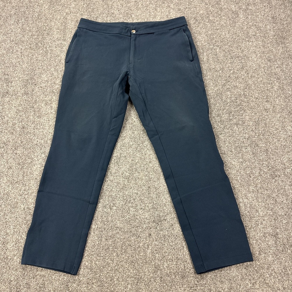 Lululemon Pants Mens 36x32 Blue Stretch Slim Chino Drawstring Waist Pockets